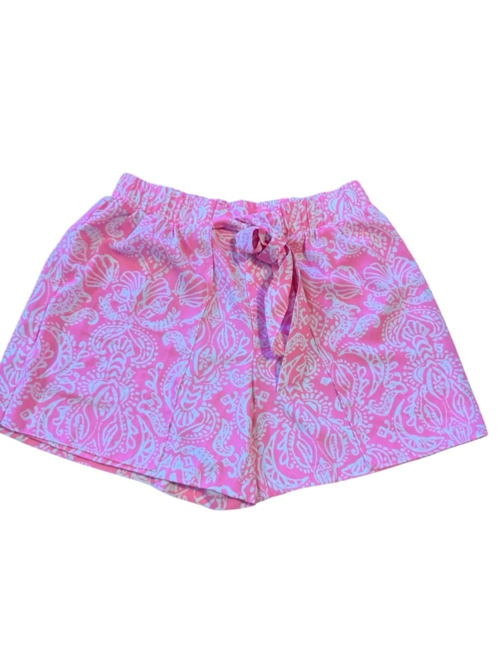 Lilly Pulitzer Pink & White Paisley Tie-Waist Bermuda Shorts